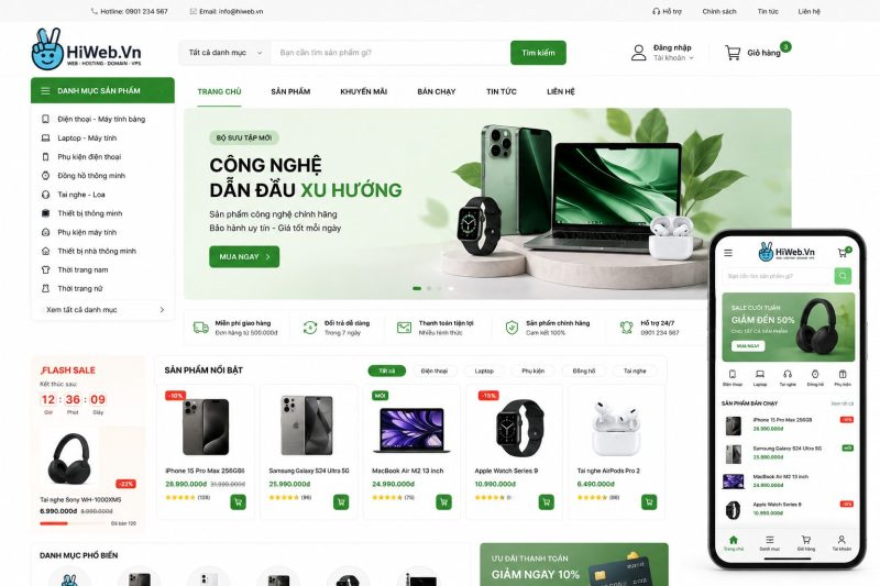 Website bán hàng là khoản đầu tư thông minh nhất cho tương lai kinh doanh của bạn. Đừng để đối thủ bỏ xa vì sự chậm trễ trong chuyển đổi số..